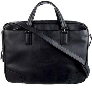 Men’s Tumi Briefcase Single Compartment Expandable Black Leather